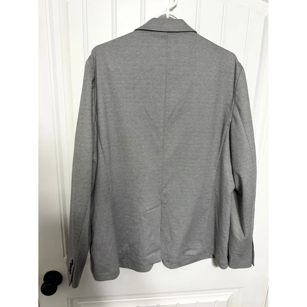 Banana Republic Blazer Mens 46R Knit Sport Coat Grey Textured EUC